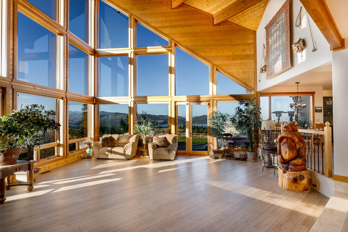 A stylish modern living room featuring a cozy fireplace and contemporary furniture.